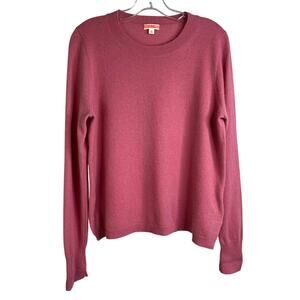 J.Crew Sweater Women L Pink 100% Cashmere Crew Neck Long Sleeve Pullover Classic